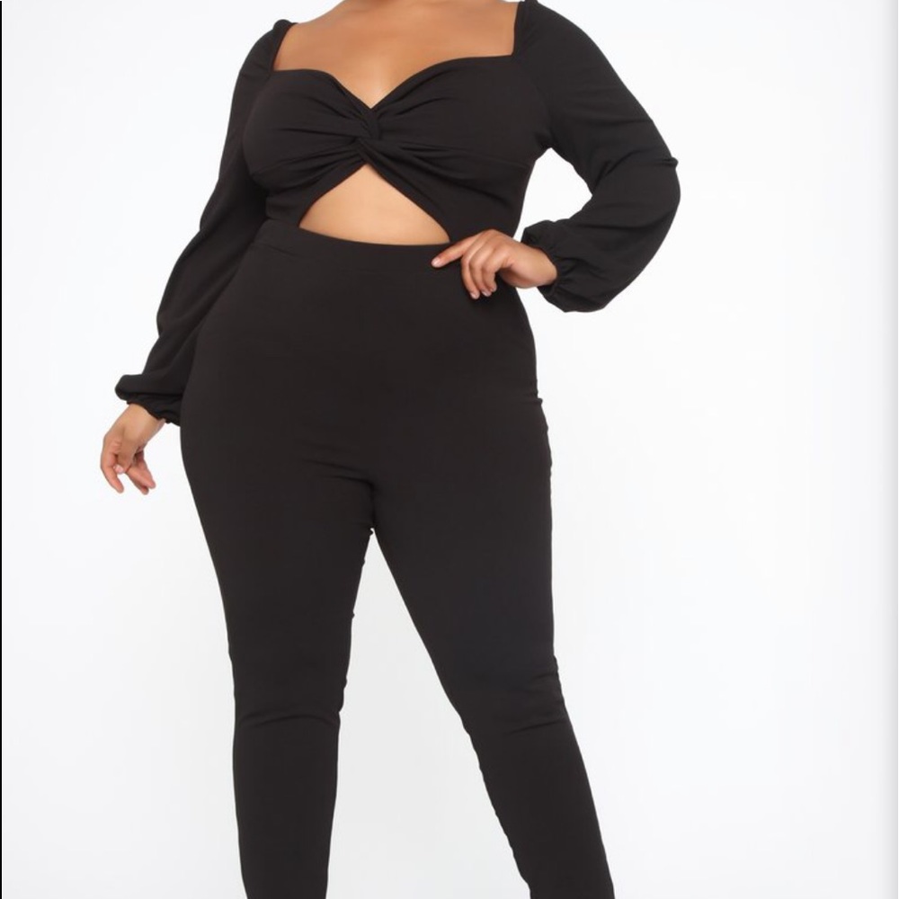 Oh Posh Twist Front Jumpsuit - Black sz 2x